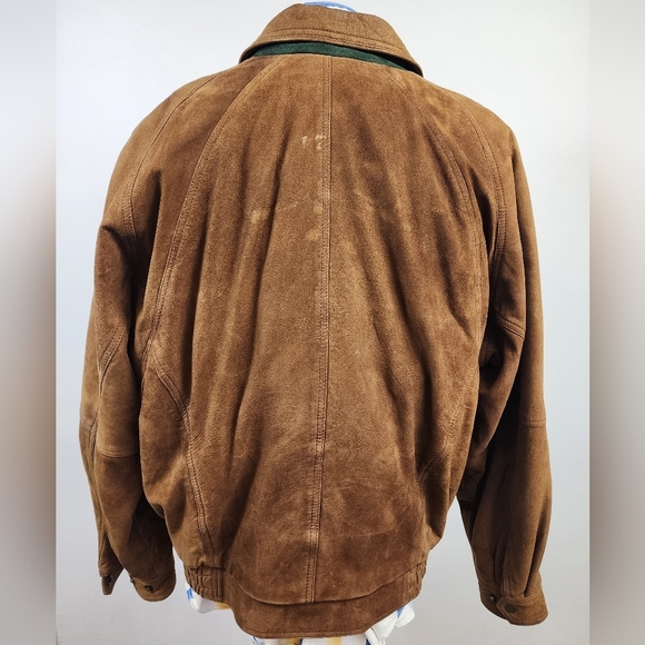 New Zealand Outback Men's Vintage 90's Brown 100% Leather Bomber Jacket, sz XL - Picture 3 of 15